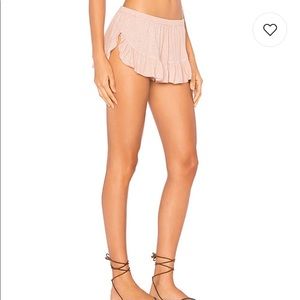 Indah ruffle pink daisy shorts